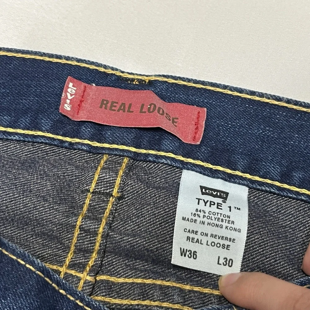 NEW Vintage Levis Type 1 Jeans Size 36x30 Y2K Wide Leg Baggy Real Loose Skater